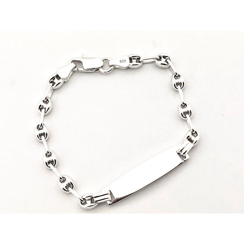 Image 5 of Silver Figaro children's bracelet with engraving plate