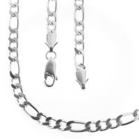 Silver long figaro link necklace | 80 cm