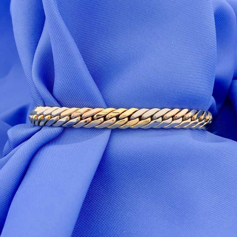 Image 8 of Tricolor gold gourmet link bracelet