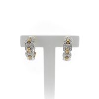 Bicolor earrings with diamond; 0.48 ct.