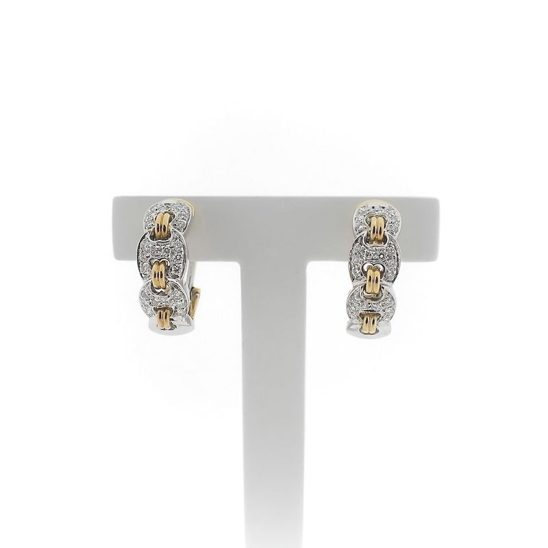 Image 1 of Bicolor earrings with diamond; 0.48 ct.