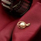 Image 7 of Gold abstract pendant with pearl