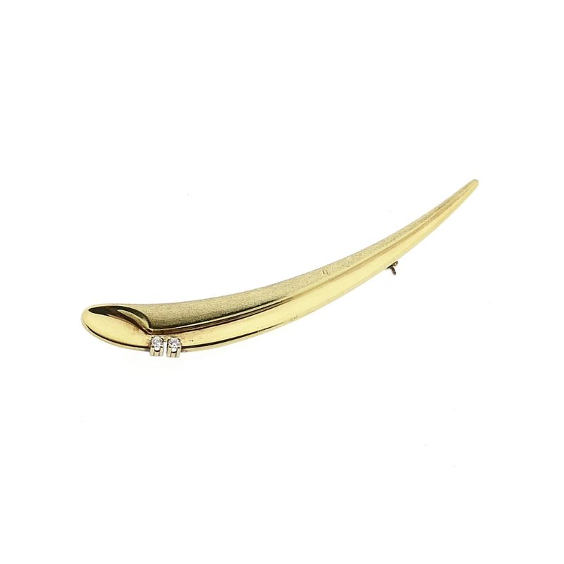 Afbeelding 3 van Gouden broche met zirconia
