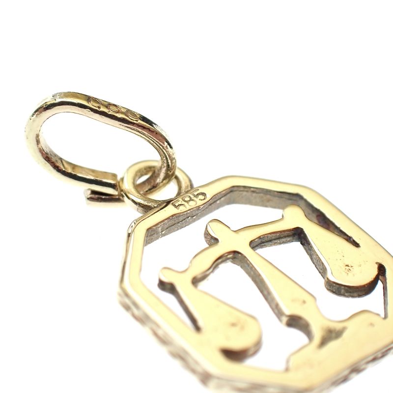 Image 4 of Gold zodiac sign pendant; Libra