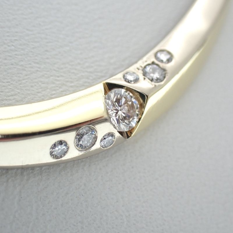 Image 7 of Two-tone gold flat cobra link necklace with diamonds; 0.24 ct.