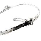 Image 3 of White gold cobra link bracelet with diamonds