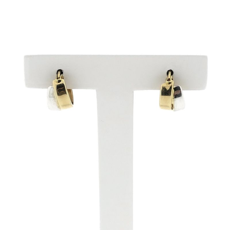 Image 1 of Two-tone gold earrings | Ø 12 mm
