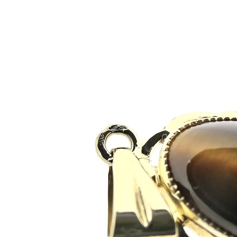 Image 7 of Vintage gold pendant with tiger's eye