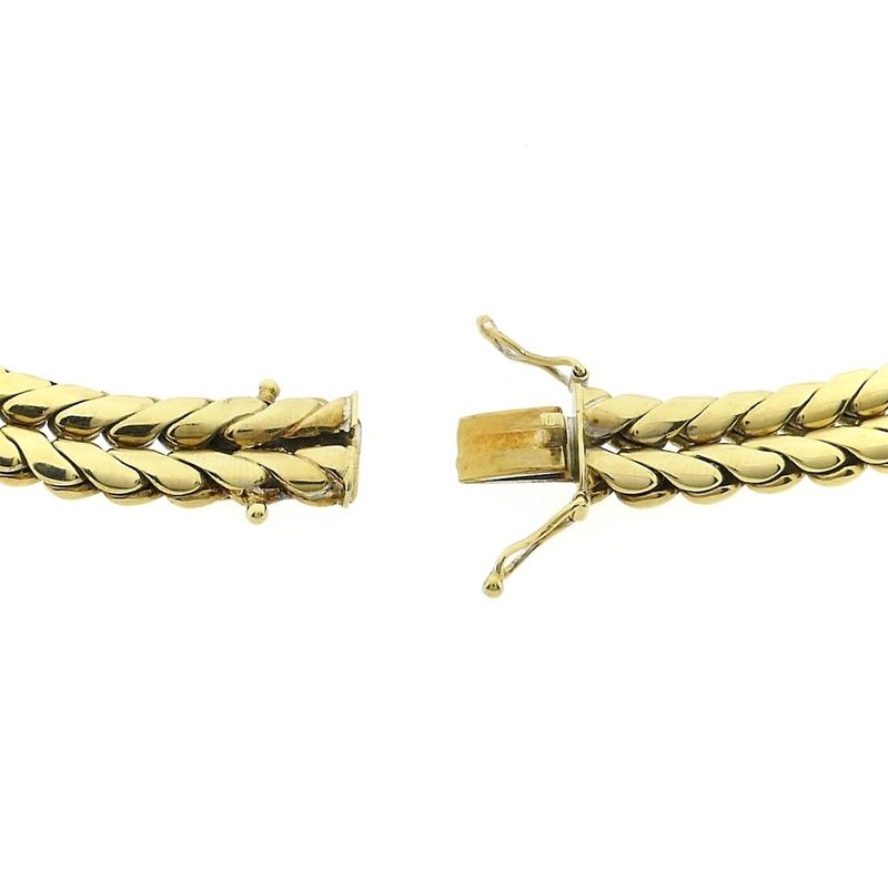 Image 5 of Gold flat foxtail link necklace | 40.5 cm