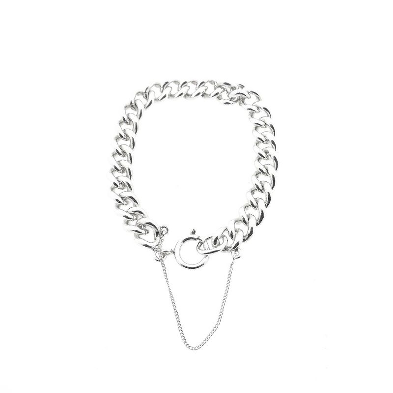 Image 3 of Solid silver gourmet link bracelet.