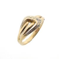 Gold ring with diamonds; 0.01 ct.