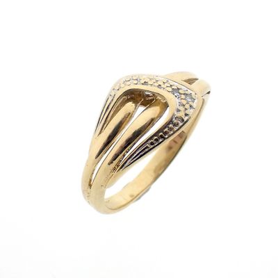 Gold ring with diamonds; 0.01 ct. Image 1 of Gold ring with diamonds; 0.01 ct.