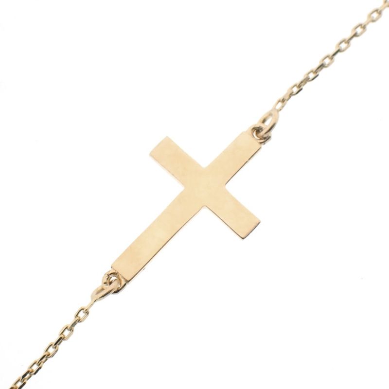 Image 5 of Gold anchor link chain with fixed pendant | 43 - 45 cm