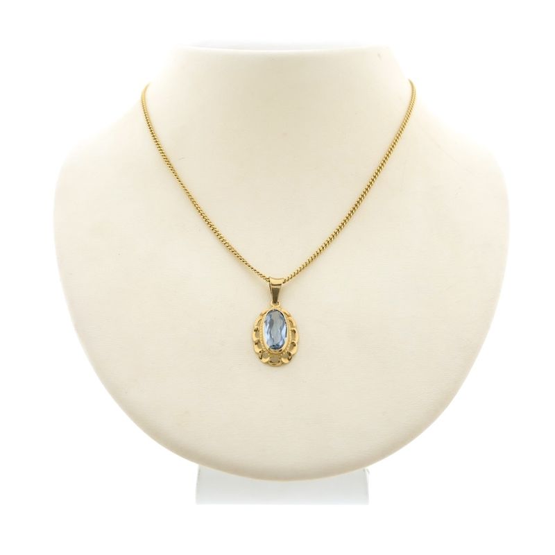 Image 3 of Vintage gold pendant with topaz