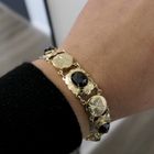 Image 6 of Antique gold boat bracelet with garnet