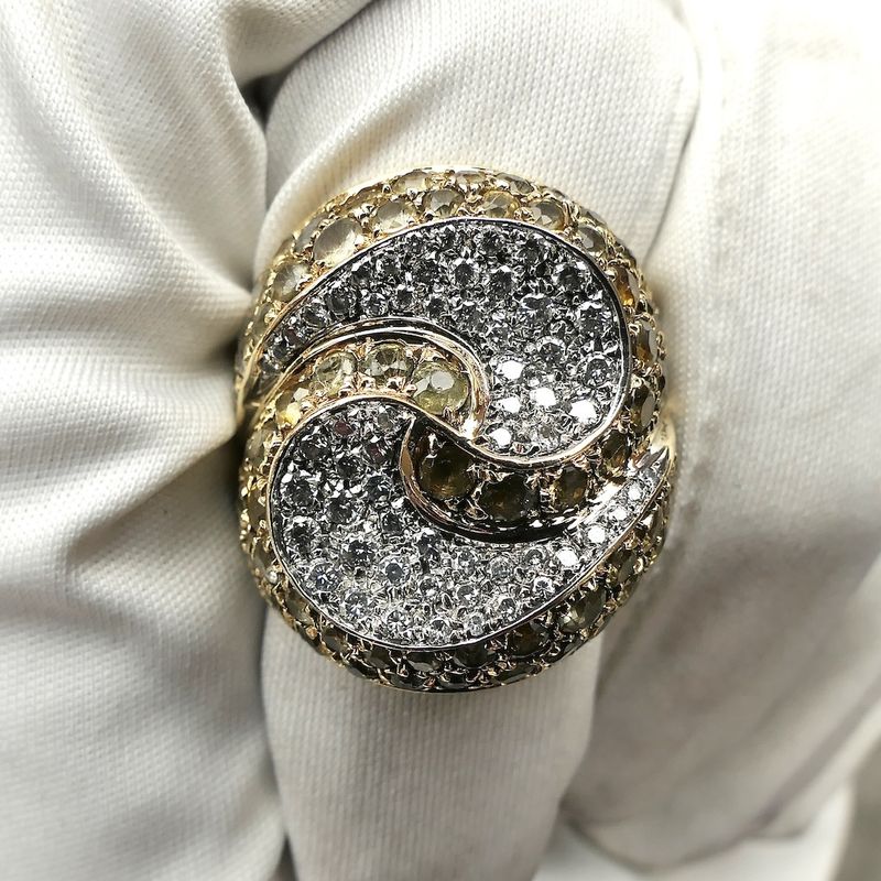 Image 2 of 18-karat gold cocktail ring with citrine and 1.28 ct. diamonds.