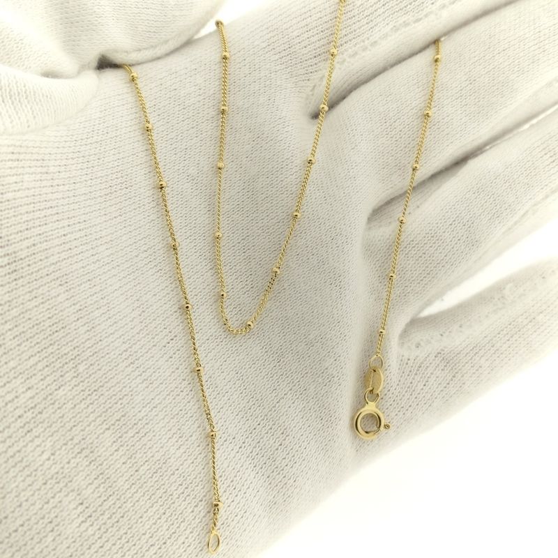 Image 7 of Gold gourmet link chain with beads | 42.5 cm