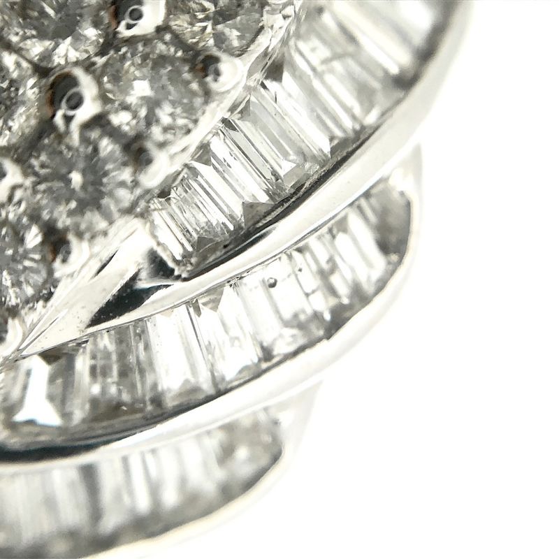 Image 6 of Exclusive cluster cocktail ring with diamond; baguette and brilliant cut 5.00 ct