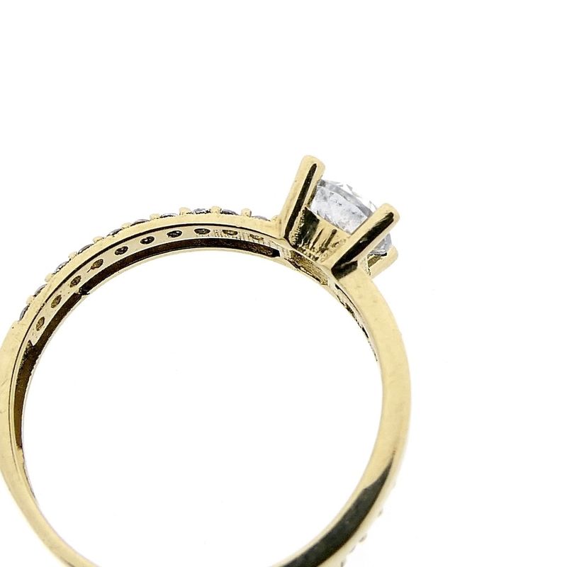 Image 5 of Gold solitaire ring with zirconia