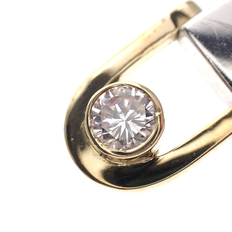 Image 4 of Two-tone gold pendant with diamond; 0.24 ct.