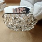 Image 2 of Crystal salt and pepper shaker set with silver rim | Vintage