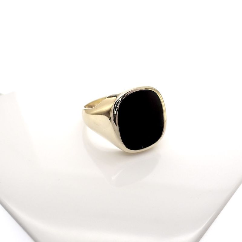 Image 3 of Gold signet ring with onyx | Men