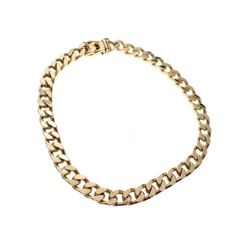 Image 1 of Gold flat gourmet link bracelet | 20 cm