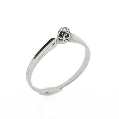 Image 1 of White gold solitaire ring with 0.02 ct diamond.