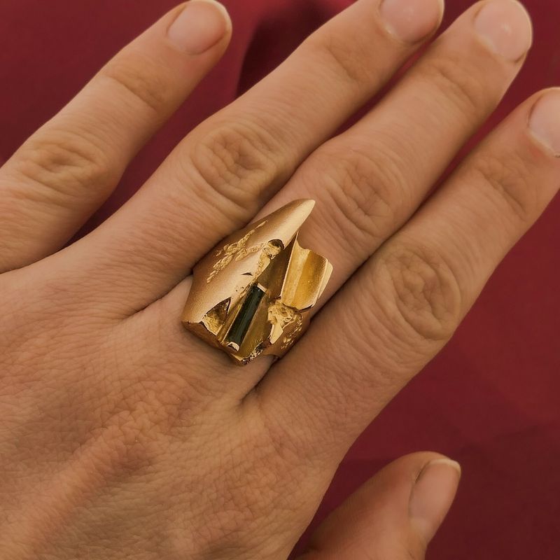 Image 4 of Golden Lapponia ring; Tourmaline river
