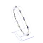 Image 1 of White gold bracelet with synthetic sapphire | 19 cm
