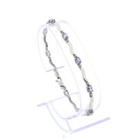 White gold bracelet with synthetic sapphire | 19 cm