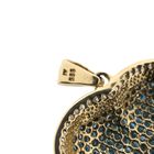 Image 6 of Gold heart pendant with blue moissanite and diamonds; approx. 2.31 ct.