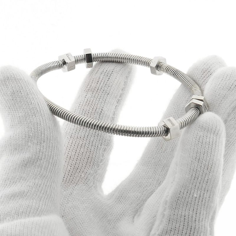 Image 9 of 18 ct. White gold Ecrou de Cartier bracelet; Cartier | Ø 67mm