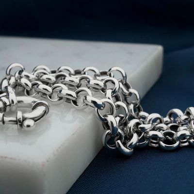 Image 2 of Silver jasseron link chain