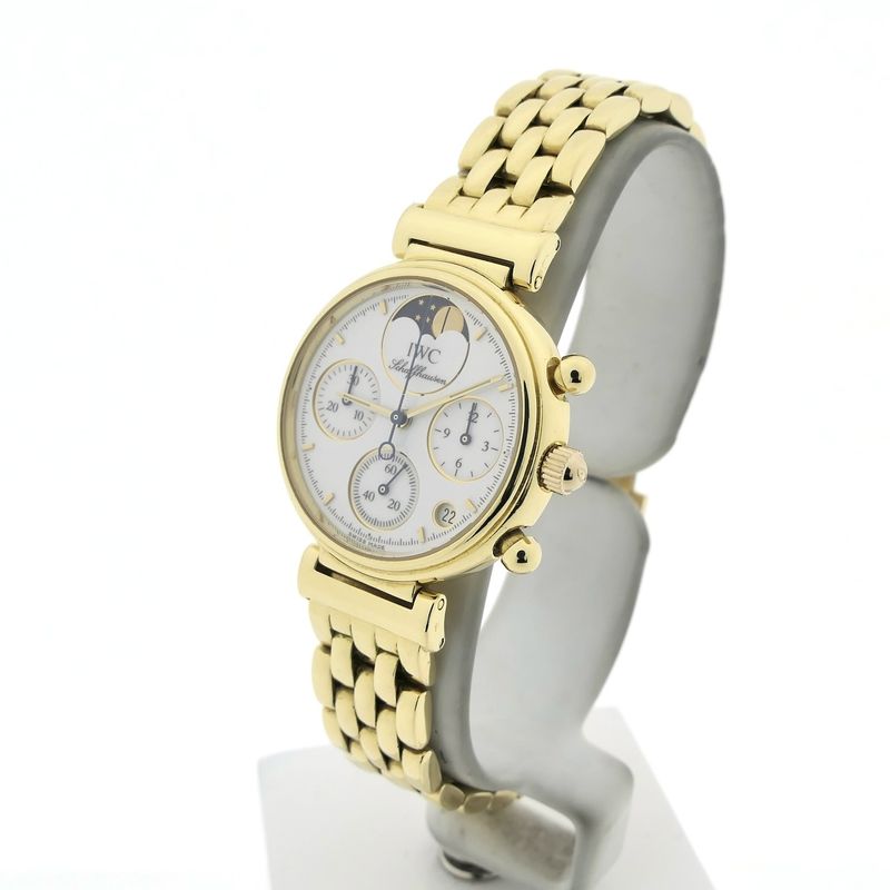 Image 3 of IWC Da Vinci Chronograph IW3735; 18k gold ladies' watch with moon phase