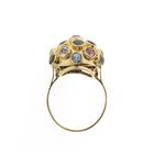 Image 3 of 18 carat gold Sputnik ring with colored stones