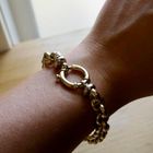 Afbeelding 10 van Gouden jasseron schakelarmband | 21 cm 
