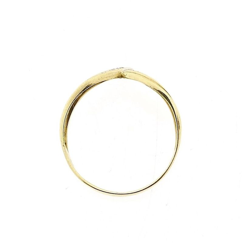 Image 5 of Gold V-Shaped Ring with Diamond; 0.005 ct.