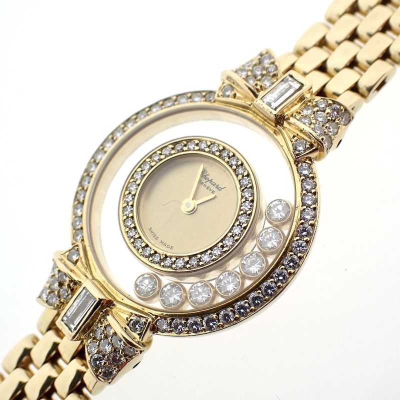 Image 5 of Chopard Happy Diamonds; Gouden dameshorloge met diamanten