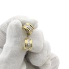 Image 6 of Gold half-round Alliance stud earrings with zirconia