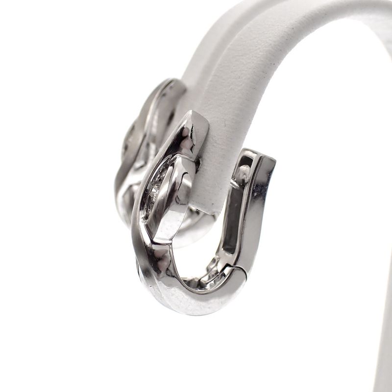 Image 3 of White gold earrings set with 0.12 ct. diamonds | Flame