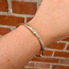 Afbeelding 10 van Bicolor gouden slavenarmband met diamanten; Maat M/L