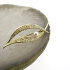 Image 6 of Gold brooch as a feather with pearl