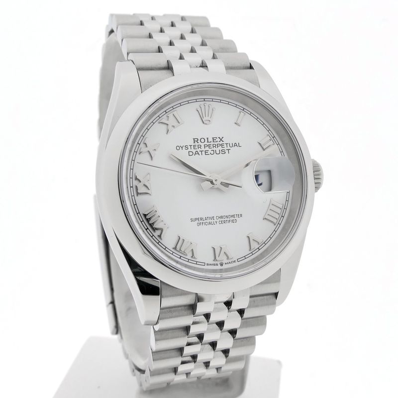 Image 11 of Rolex Datejust 36mm 'White Roman' 126200; Automatic watch