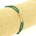 Image 6 of Forever Knots® Handmade Green Satin Bracelet with Gold Link