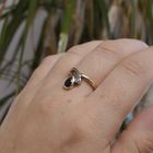 Image 4 of Two-tone gold ring with sapphire and diamond | 0.03 ct.