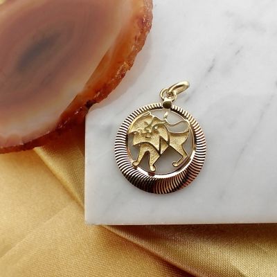 Image 2 of Gold zodiac sign pendant; Leo | Fabiola