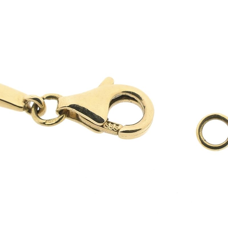 Image 6 of Two-tone gold bar necklace with a fixed pendant and diamond