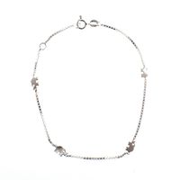 Silver Venetian link bracelet with elephant charms