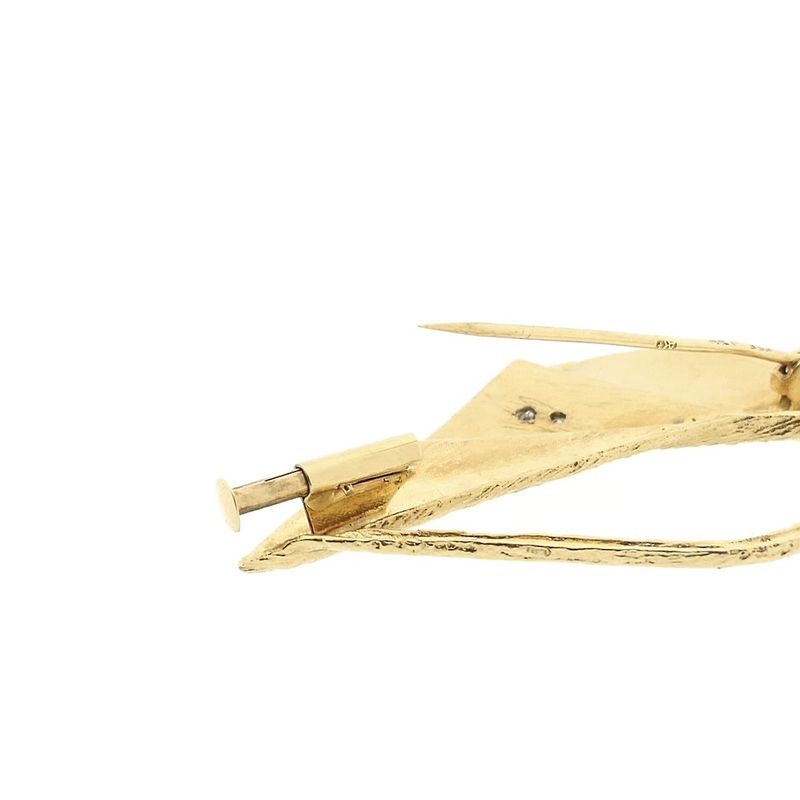 Image 3 of Vintage gold brooch with diamonds; 0.04 ct.